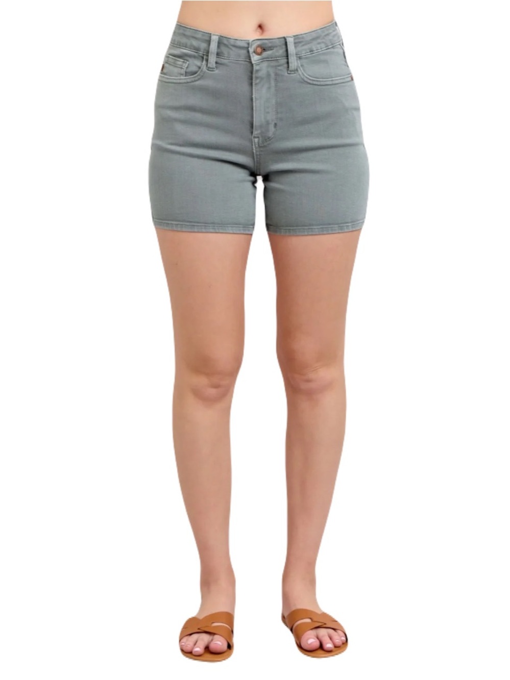 Judy Blue High Waist Dyed Shorts 150313 Stone Blue